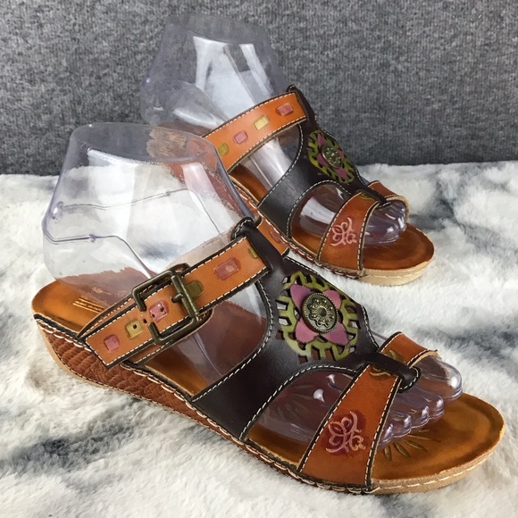 L’ARTISTE Women's Multicolor Wedge Sandals Size 37 - Picture 1 of 12